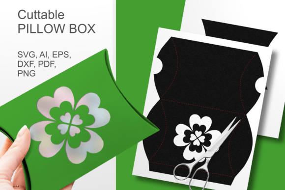 4 Leaves Clover Pillow Box: 3D SVG for Saint Patrick S Day