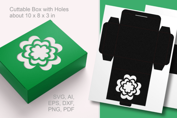 4 Petals Flower Window Box: 3D SVG for Spring