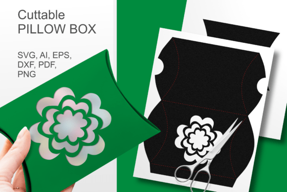 4 Petals Flower Window Pillow Favor Box: 3D SVG for Spring