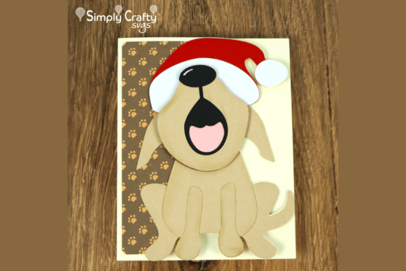 Caroling Dog Card SVG: 3D Dogs for Holiday Crafts