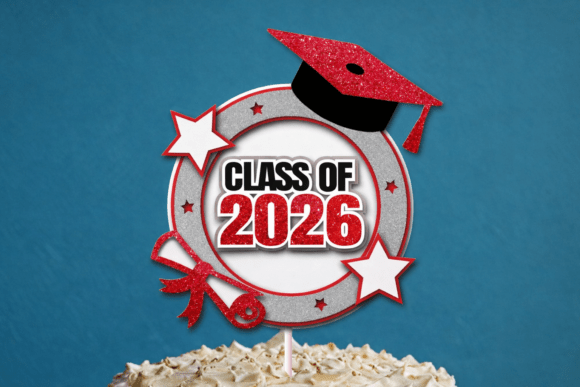 Class of 2026 Cake Topper: A 3D SVG Graduation Asset