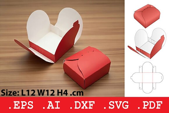 Easy Lock Square Food Box: A 3D SVG for Objects