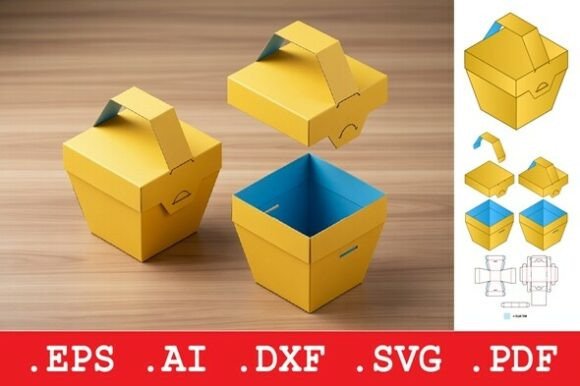 Mini Carry Handle Box: A 3D SVG Asset for Objects