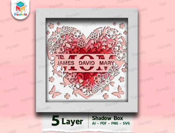 Mother's Day 3D SVG for Shadow Boxes & Web