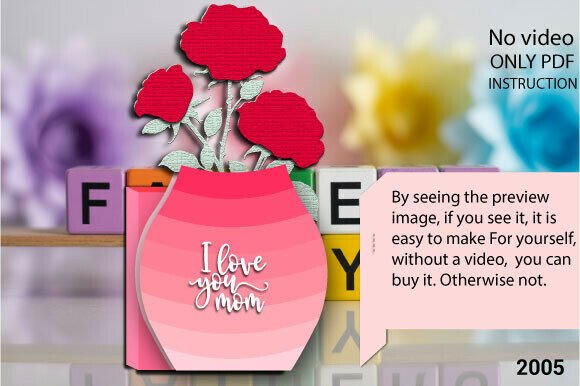 Mother S Day 3D SVG: I Love You Mom Vase Card Review