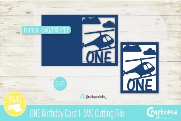 ONE BDay Boy Card: 3D SVG Greeting Cards