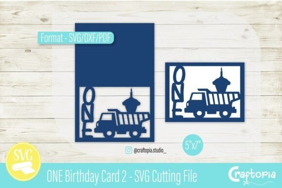 ONE Birthday Card 3D SVG for Greeting Cards