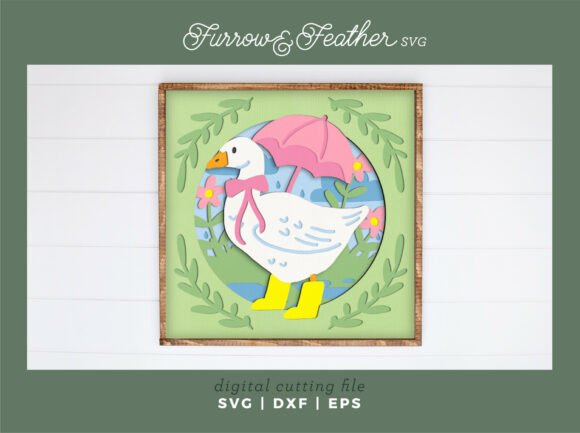 Rainy Day Goose 3D SVG: A Spring Crafting Gem