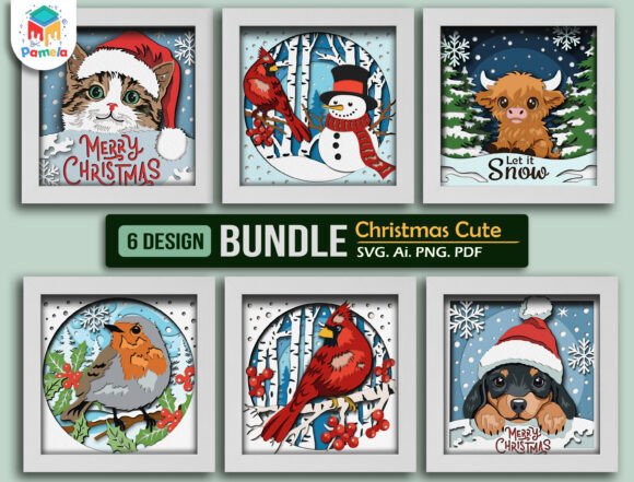 Review: 3D SVG Christmas Cute Shadow Box Bundle