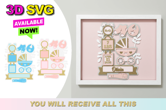 Reviewing a 3D SVG Baby Birth Stats Sign