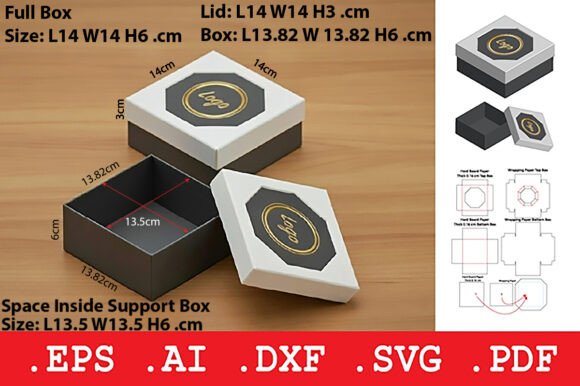 Square Rigid Box 3D SVG: Premium Objects for Web