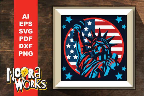 Statue of Liberty 3D SVG for Independence Day