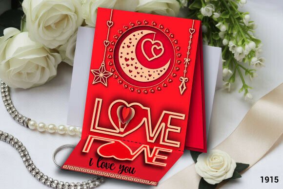Valentine Folding LOVE Card 3D SVG for Valentine S Day